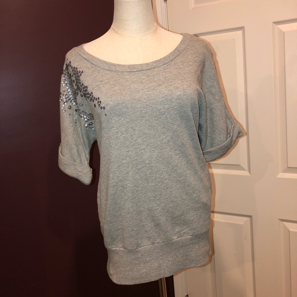 BCBGeneration Sweatshirt, Short-Sleeved, Sequined